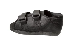 Medline Semi-Rigid Post-Op Shoes, Men's Size M (11.5-12.5), Molded Heel, Nylon Upper, Cushioned Rocker Sole, Loop-Lock Straps, Black, 1 Each