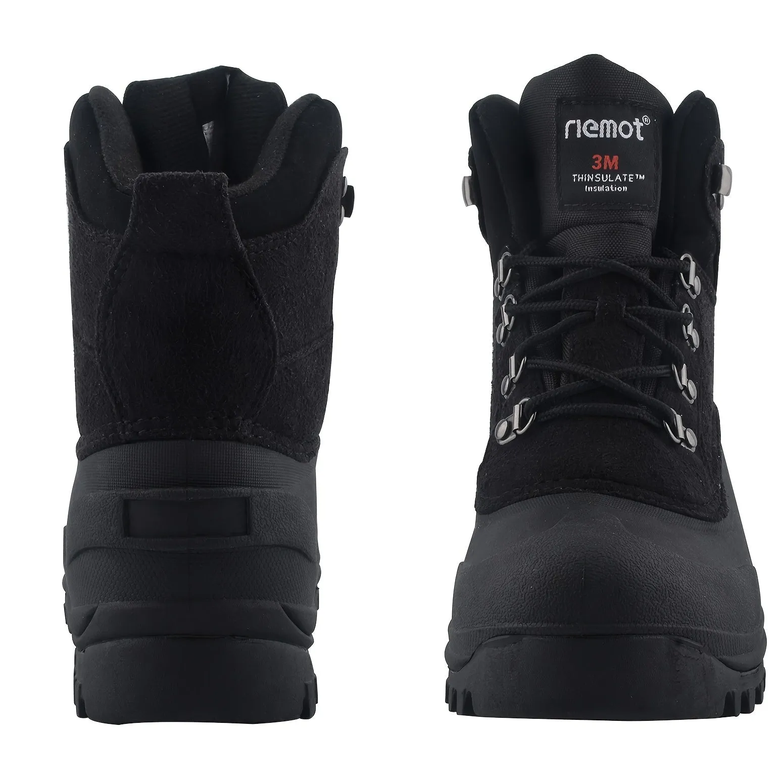 Men's Cozy Winter Snow Boots with Fluffy Warm Lining, Non-Slip Rubber Sole, Durable Fabric & Lace-Up Short Boot Design