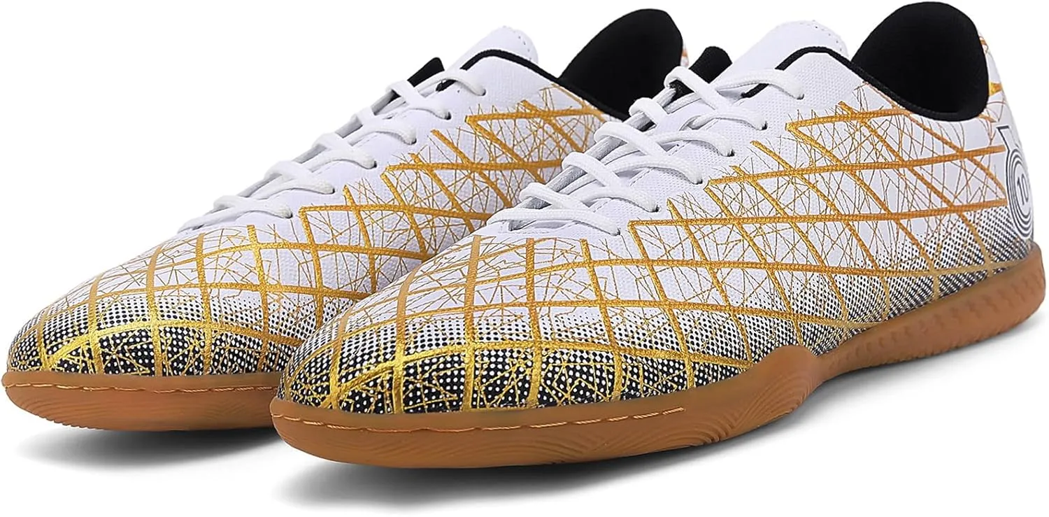 Men's Indoor Soccer Shoes Unisex Futsal Traine Sneaker for Training Flat Outsole