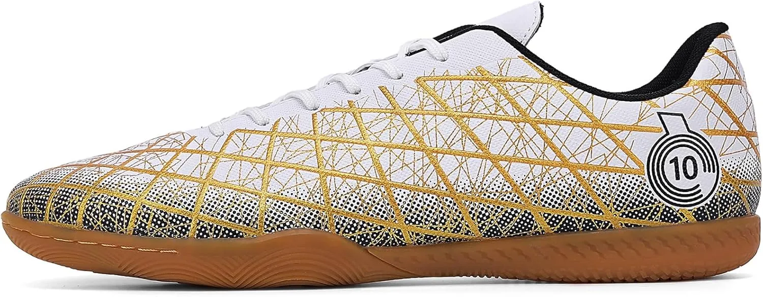 Men's Indoor Soccer Shoes Unisex Futsal Traine Sneaker for Training Flat Outsole