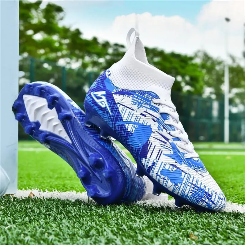 Men's Soccer Shoes Football Cleats High-Tops Lace-Up Non-Slip Spikes Indoor Outdoor Sports Athletic Baseball Lacrosse Sneaker