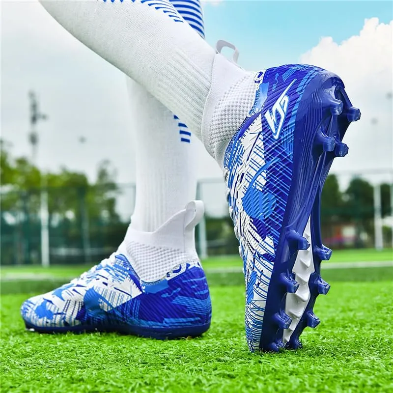 Men's Soccer Shoes Football Cleats High-Tops Lace-Up Non-Slip Spikes Indoor Outdoor Sports Athletic Baseball Lacrosse Sneaker