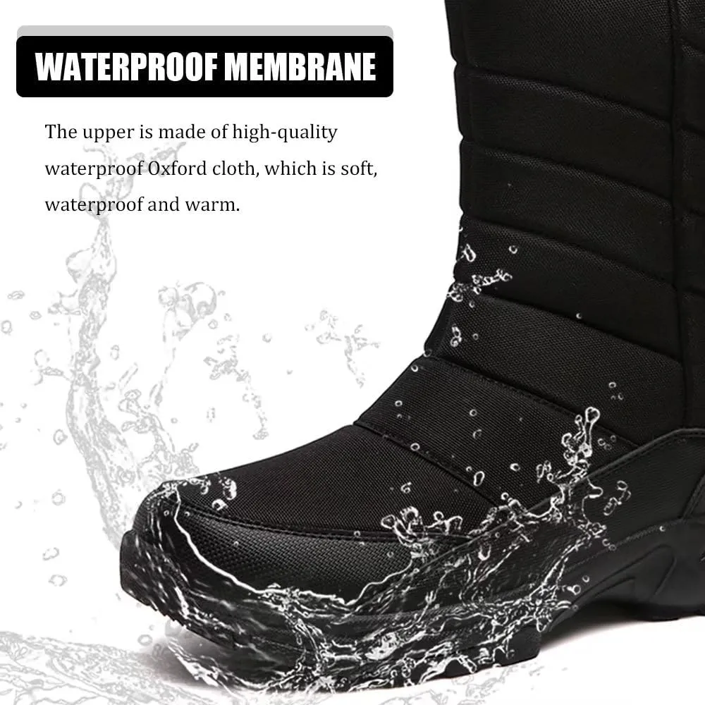 Men's Waterproof Warm Snow Boots Outdoor Winter Insulated Zipper Boot