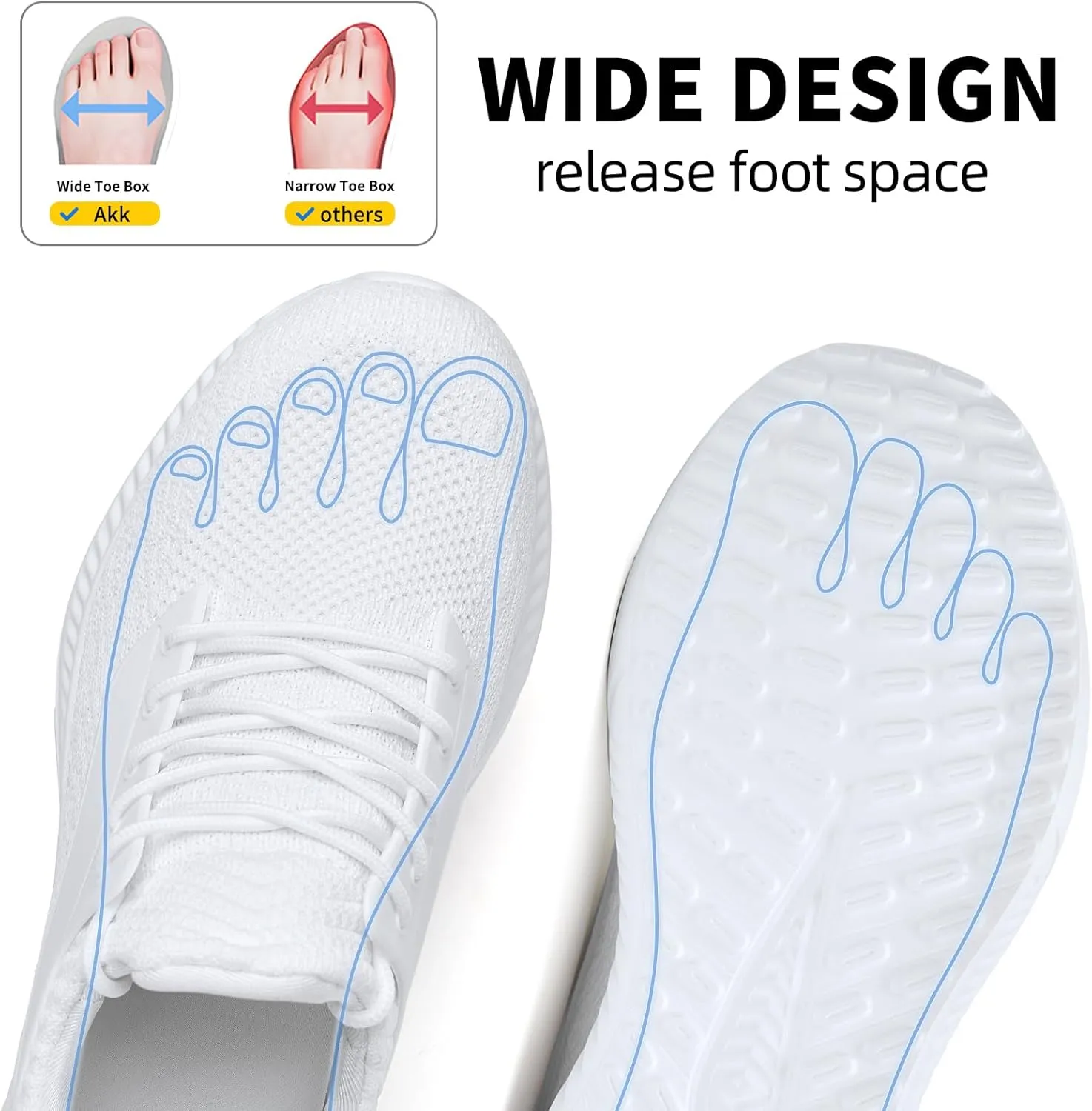 Mens Wide Sneakers Walking Shoes - Wide Slip on Tennis Shoes,Lightweight Breathable Comfortable Running Shoes for Athletic Workout Gym Jogging and Casual Wear Wide Width