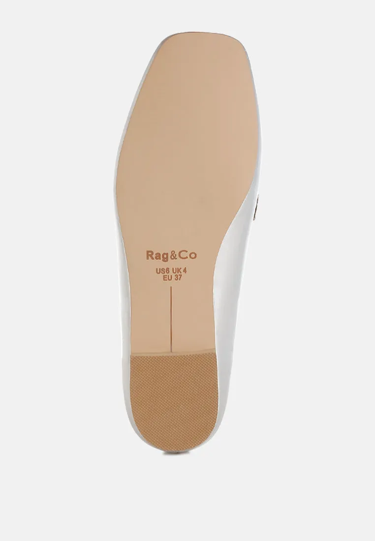 Metallic Diamante Strap Loafers by RUW
