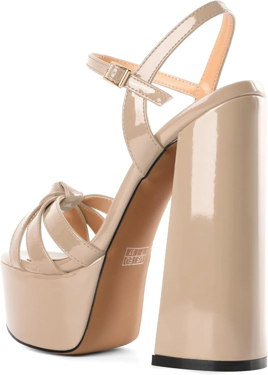 Mettesally Women's Chunky Platform Heels Heeled Sandals Open Toe Ankle Strap Sandals Summer Dress Shoes