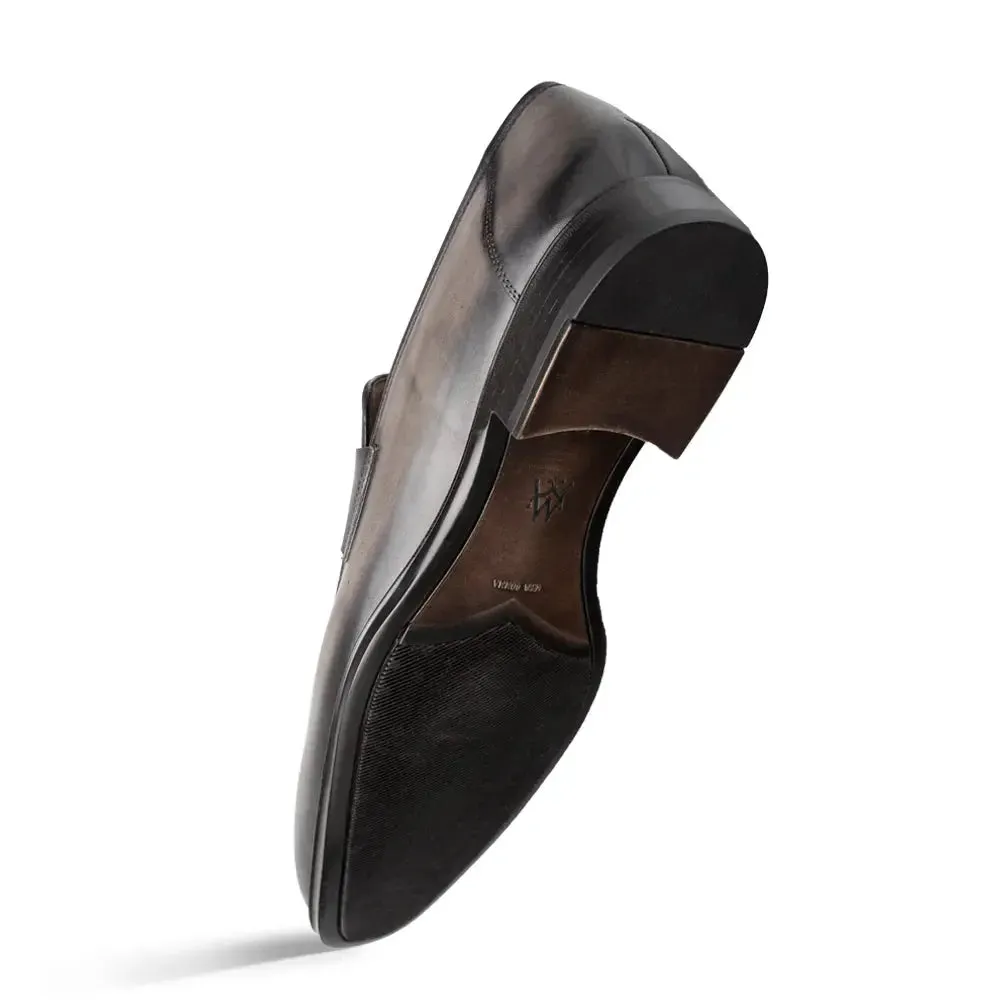 Mezlan Avenue 20910 Dark Grey Genuine Rubber Sole Penny Loafers