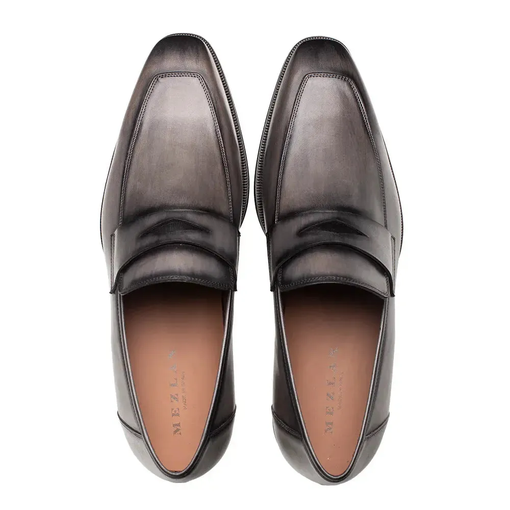Mezlan Avenue 20910 Dark Grey Genuine Rubber Sole Penny Loafers