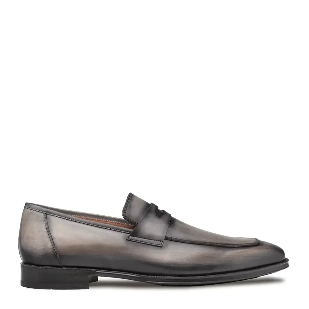 Mezlan Avenue 20910 Dark Grey Genuine Rubber Sole Penny Loafers