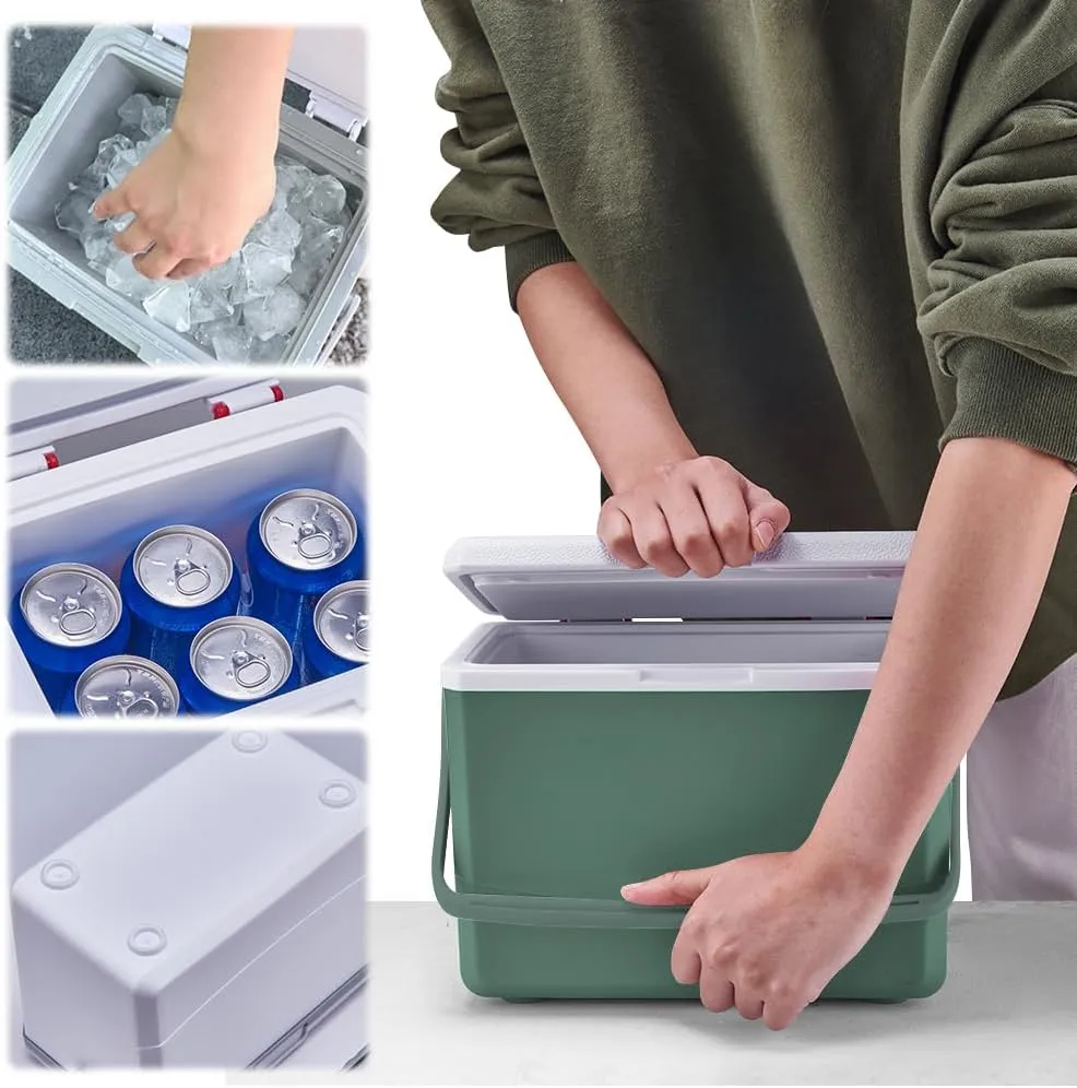 Mini Insulated Hard Cooler Lunch Box, 5 Quart Small Cooler with Handle, Portable Ice Retention Cooler Lunch Boxes for Camping, Picnic, Beach
