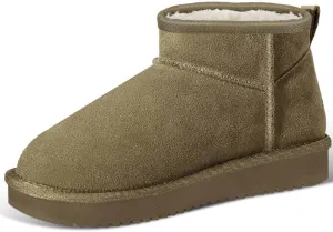 Mini Snow Boots for Women Anti-Slip Womens Boots Fur Fleece Lined Ankle Boot Winter Suede Snow Boots Indoor & Outdoor