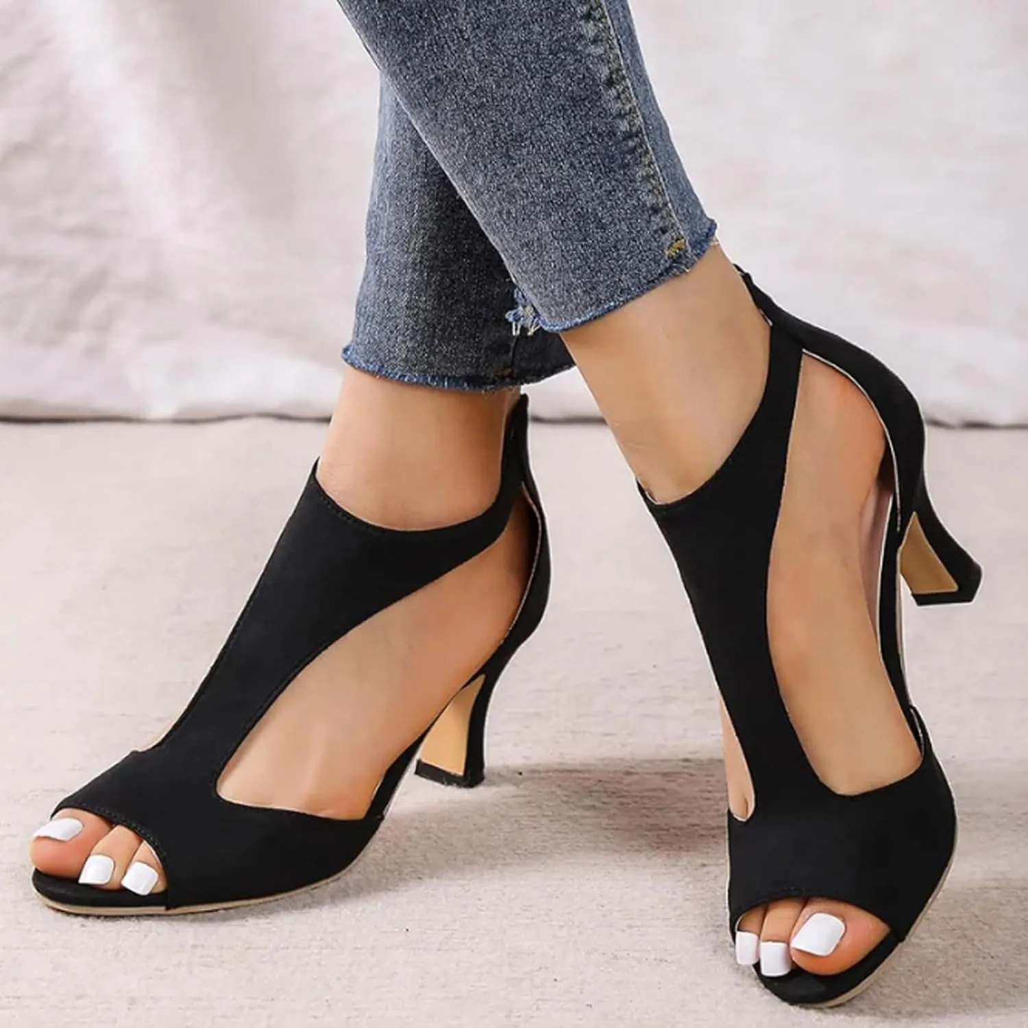 Nevriz Orthopedic High Heels, Dress Shoes for Women 2024, Heels Orthopedic High Heels, Open Toe Sandals Casual Pumps Beach Boho Sandals Outdoor Shoes
