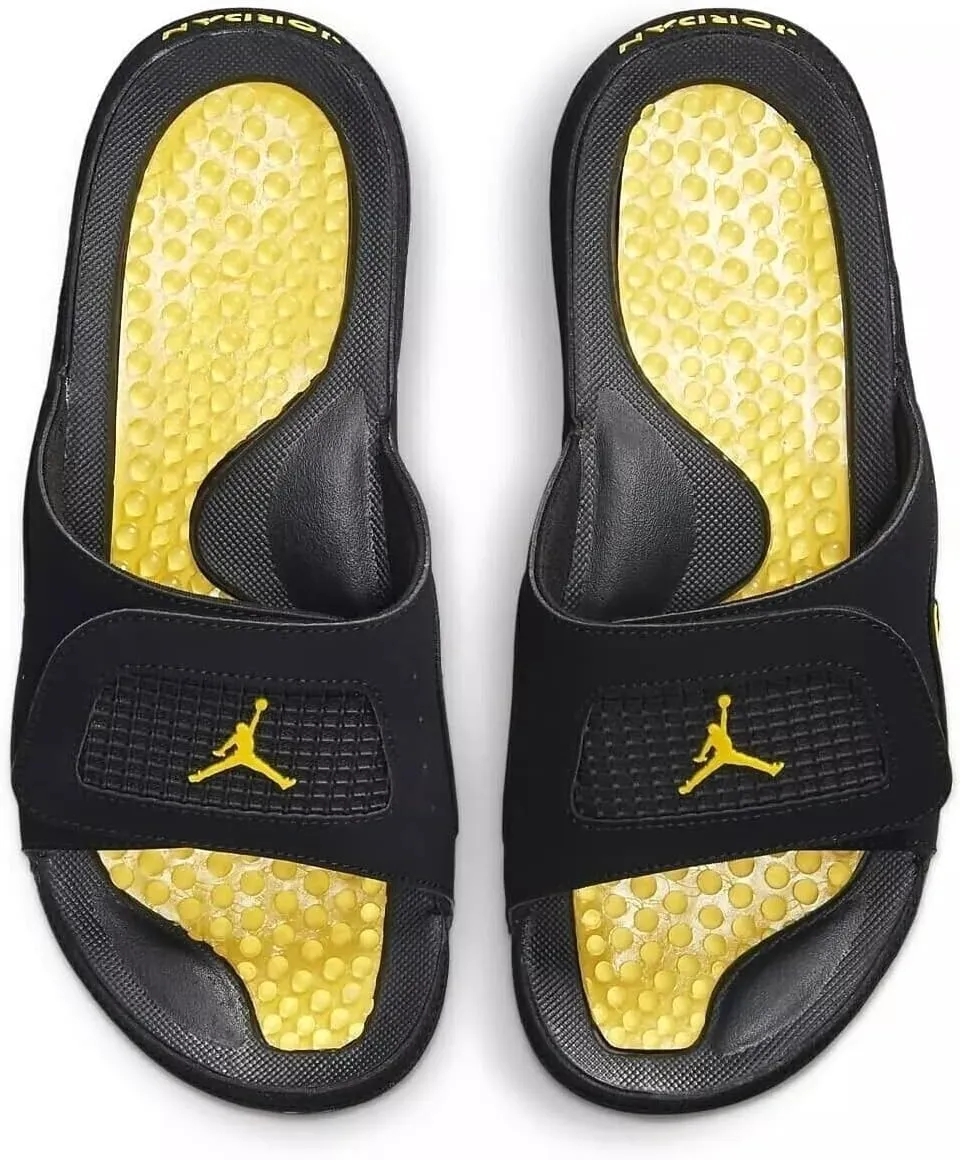 Nike Jordan Hydro IV Retro Men's Slides (Black/Tour Yellow) (us_footwear_size_system, adult, men, numeric, medium, numeric_14)