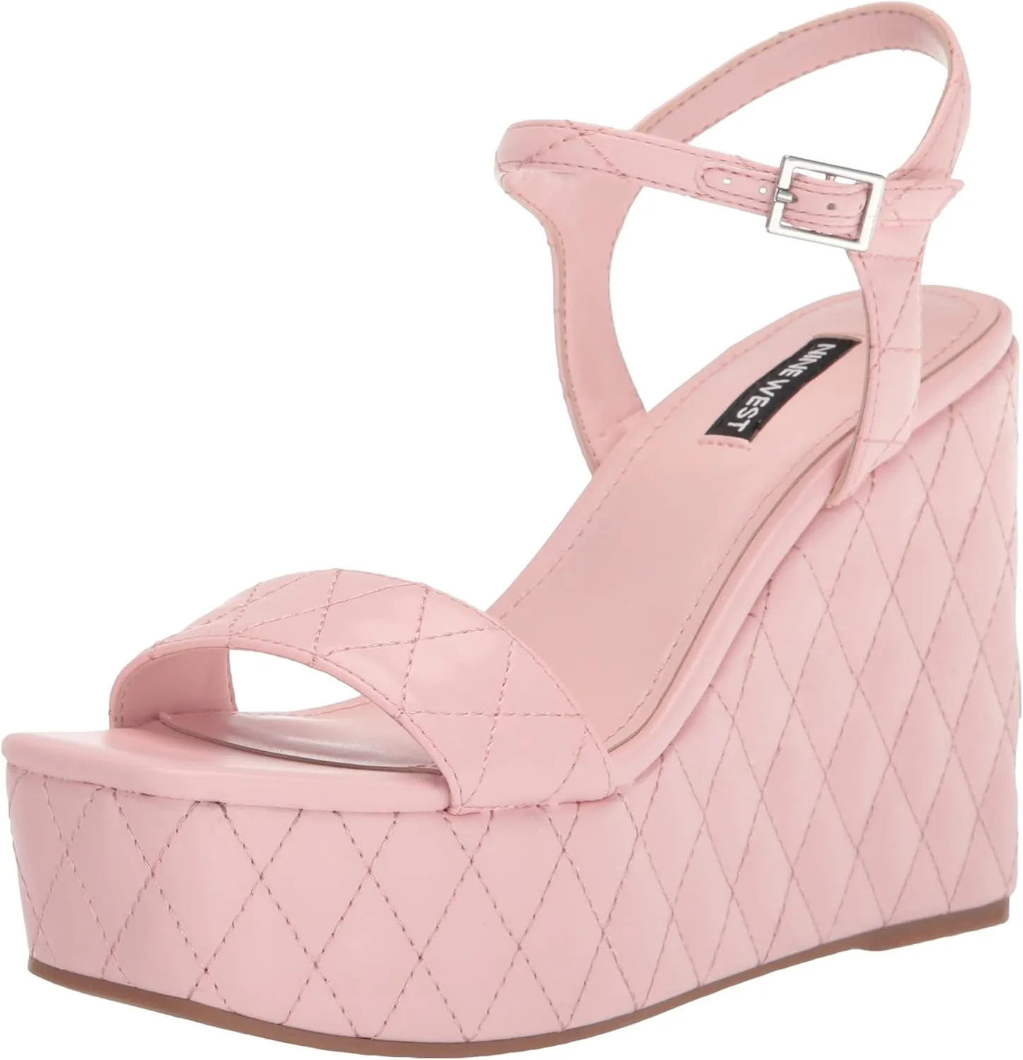 Nine West Women's Nila Squared Open Toe Platform Wedge Sandal