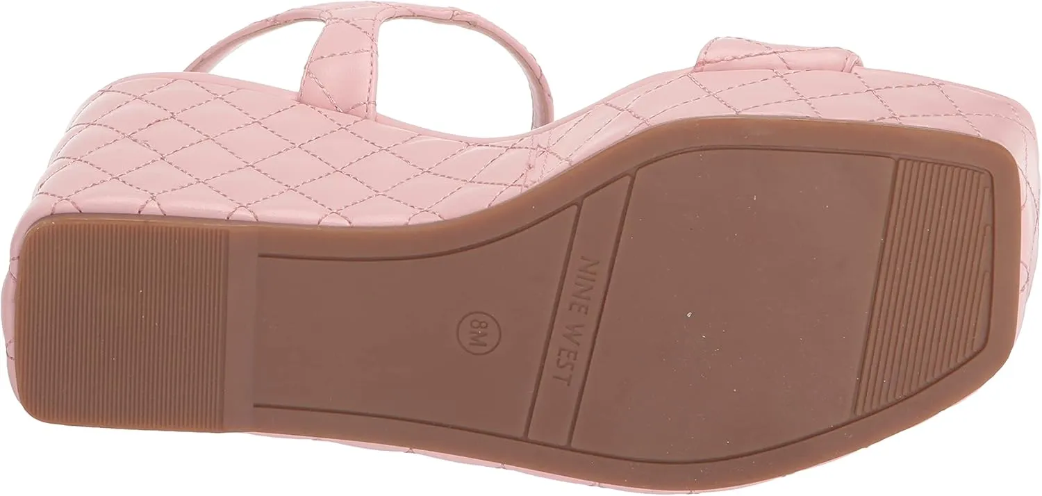 Nine West Women's Nila Squared Open Toe Platform Wedge Sandal