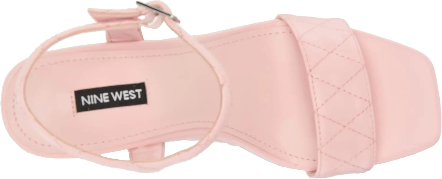 Nine West Women's Nila Squared Open Toe Platform Wedge Sandal