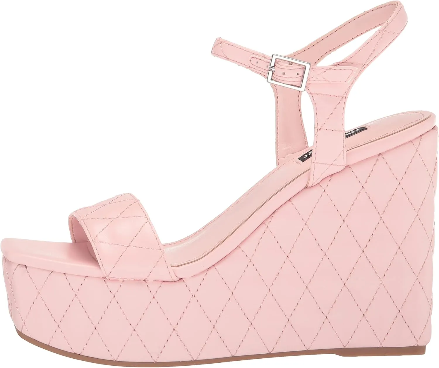 Nine West Women's Nila Squared Open Toe Platform Wedge Sandal