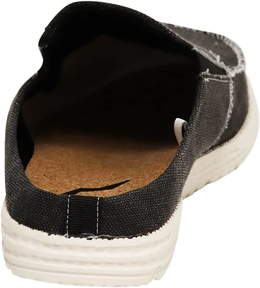 NORTY Mens Canvas Slip On Clog Slipper Shoe for Indoor Outdoor with Durable Sole