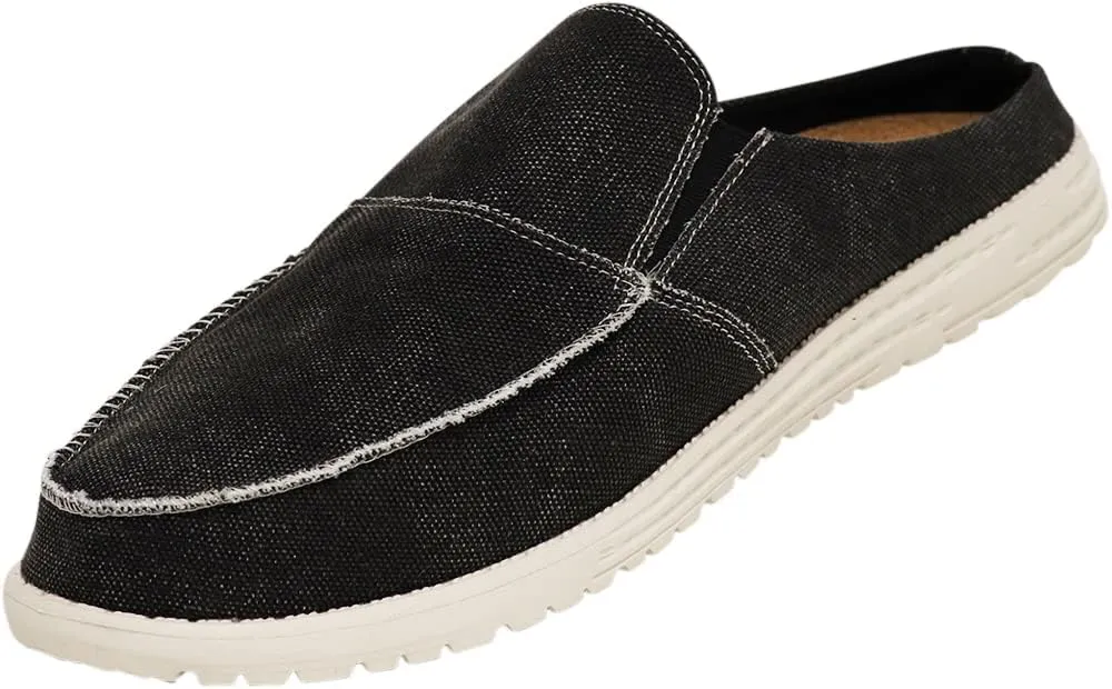 NORTY Mens Canvas Slip On Clog Slipper Shoe for Indoor Outdoor with Durable Sole