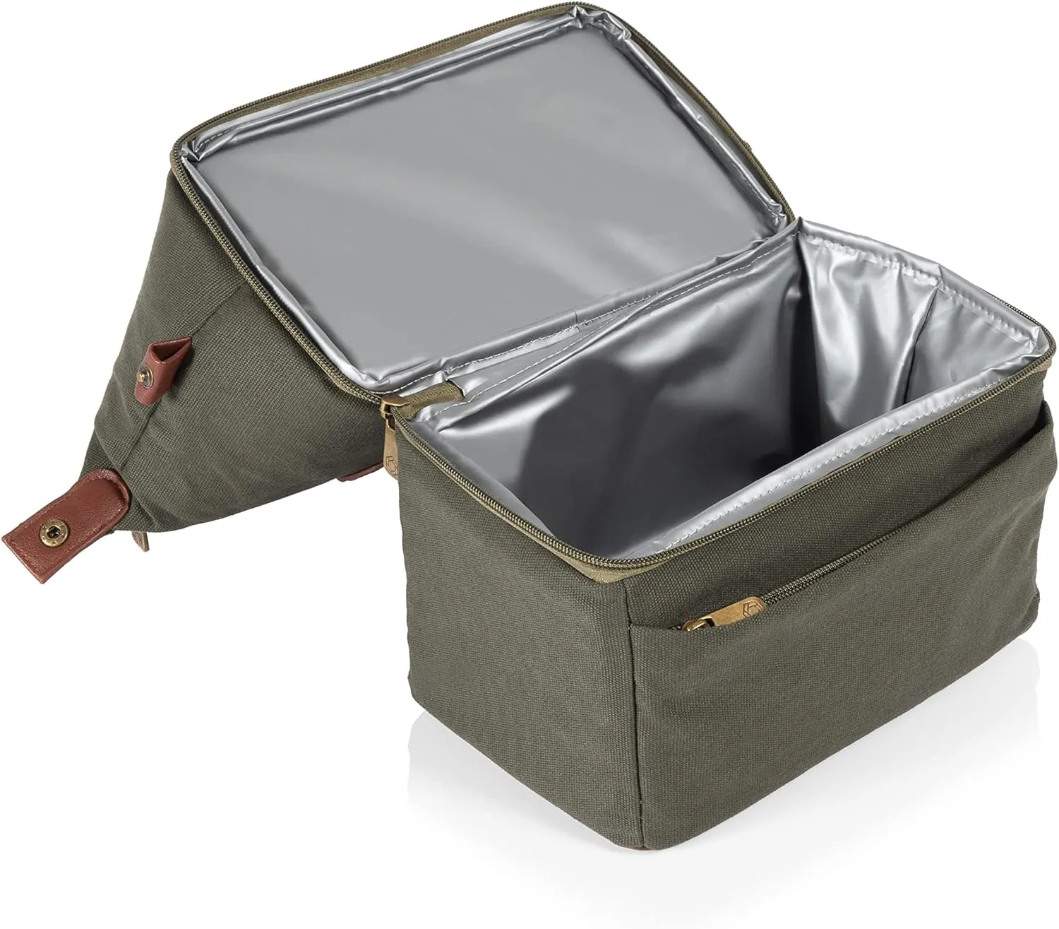 ONIVA - a Picnic Time brand, Urban Lunch Bag, Cooler Lunch Tote, Insulated Lunch Bag, (Green with Brown Accents)