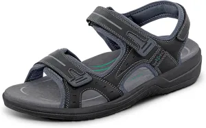 Orthofeet Men's Orthopedic Leather Gemini Adjustable Sandals
