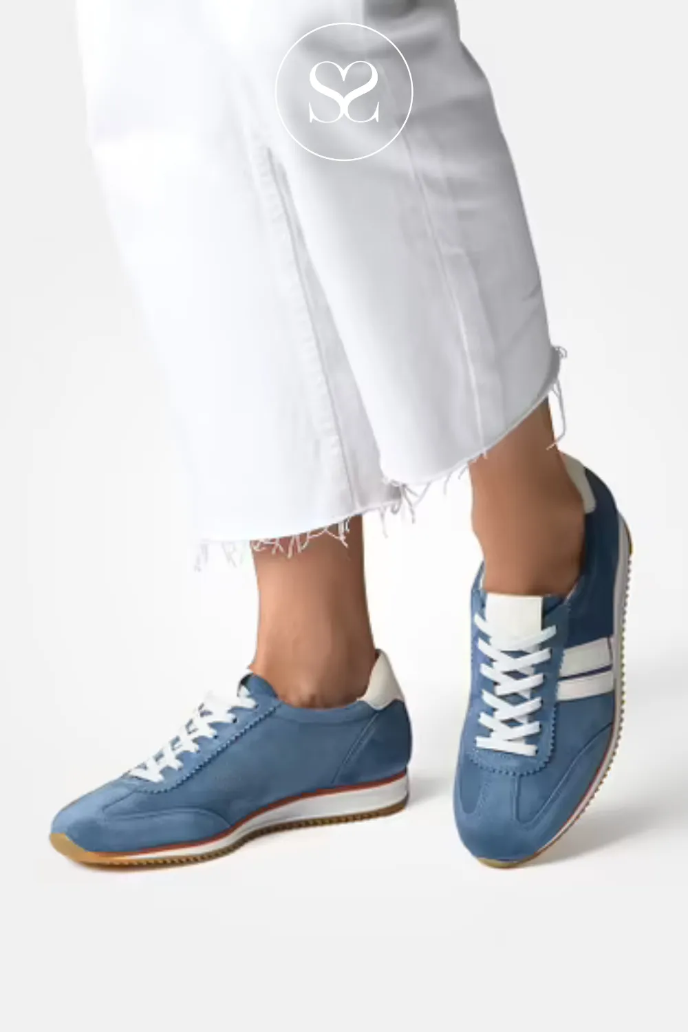 PAUL GREEN 5453 BLUE RETRO TRAINERS