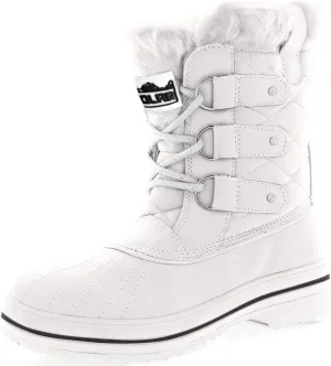 Polar Products Womens Snow Boot Quilted Short Winter Snow Rain Warm Waterproof Boots