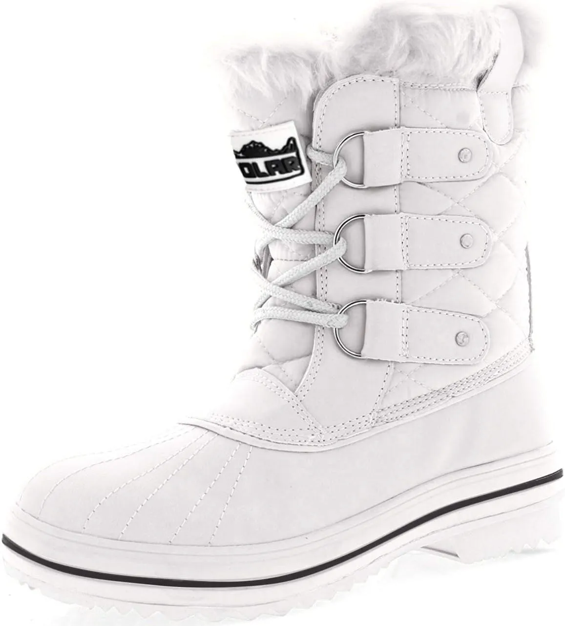 Polar Products Womens Snow Boot Quilted Short Winter Snow Rain Warm Waterproof Boots