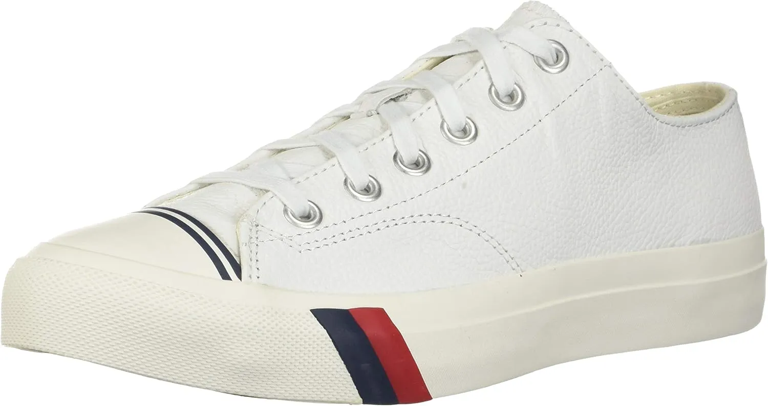 PRO-Keds Men's Royal Lo Lace Up Fashion Sneaker, White Leather, 8