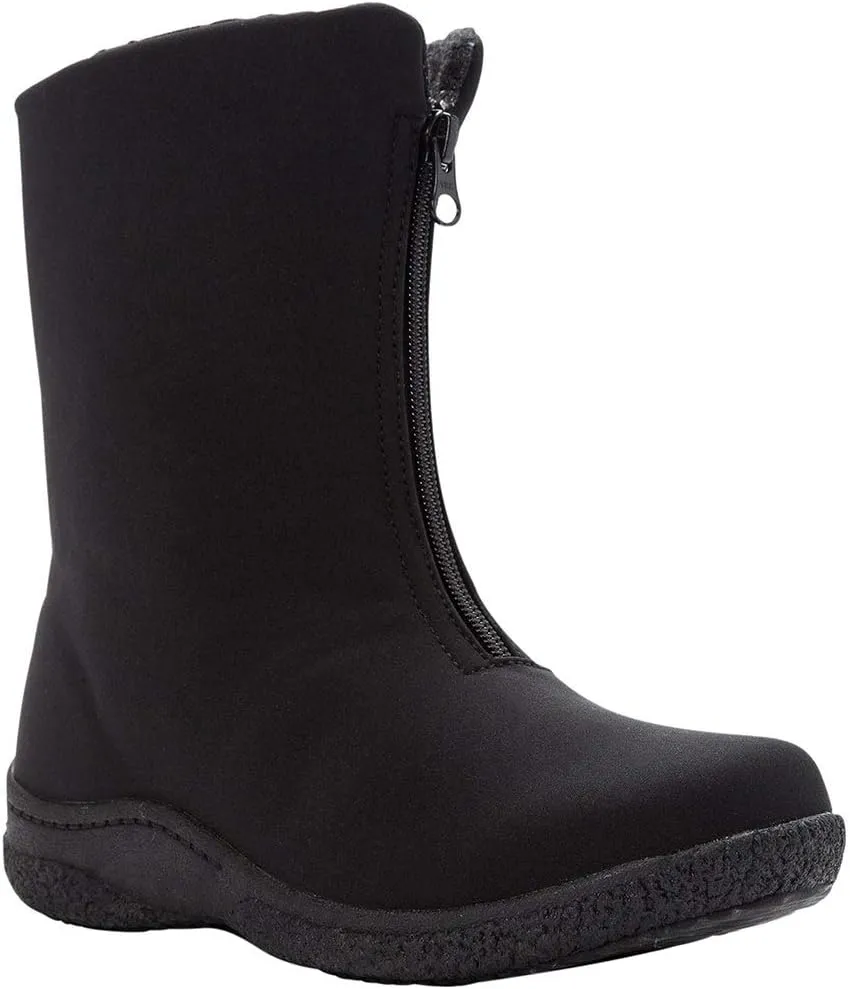 Propét Women's Madi Mid Zip Snow Boot, Black, 6 Medium US
