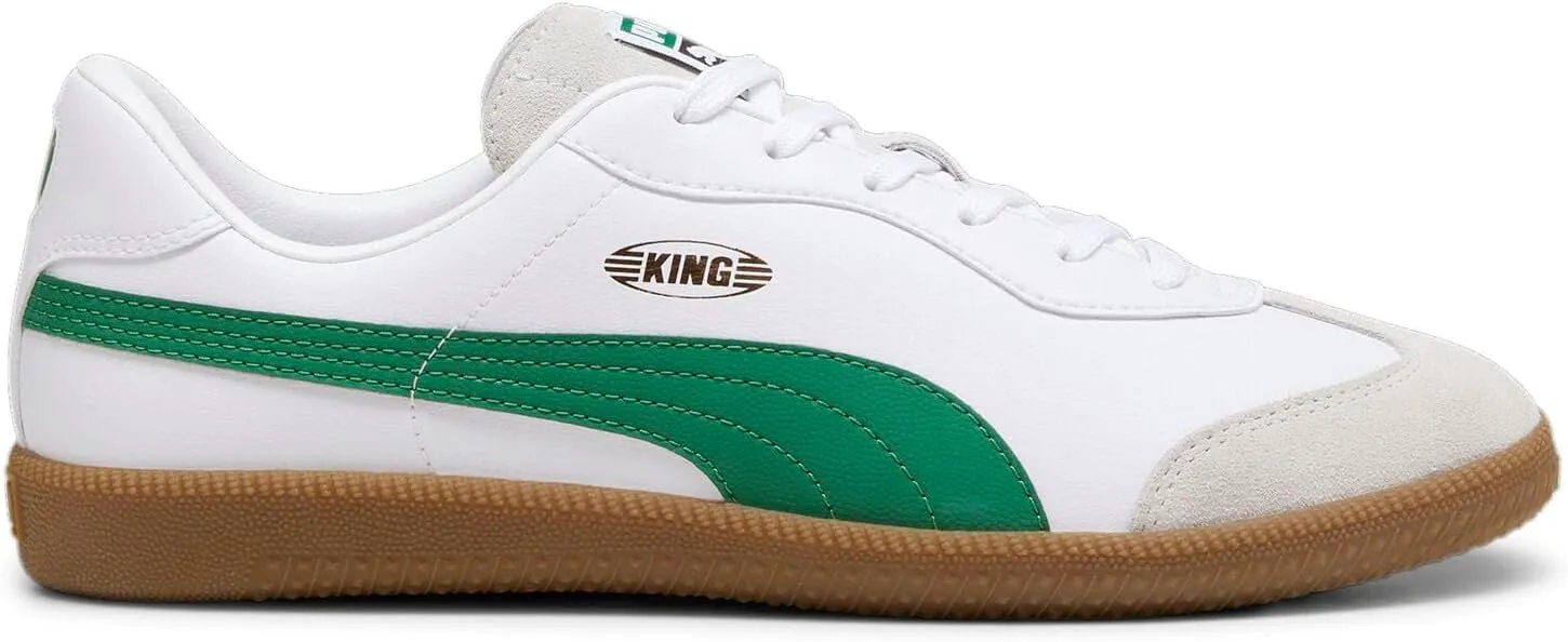 PUMA Men's King 21 Indoor Training Sneaker (White/Green, US Footwear Size System, Adult, Men, Numeric, Medium, 9.5)