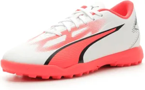 PUMA Ultra Play Turf Training Sneaker, White Black-Fire Orchid, 10 US Unisex Big Kid