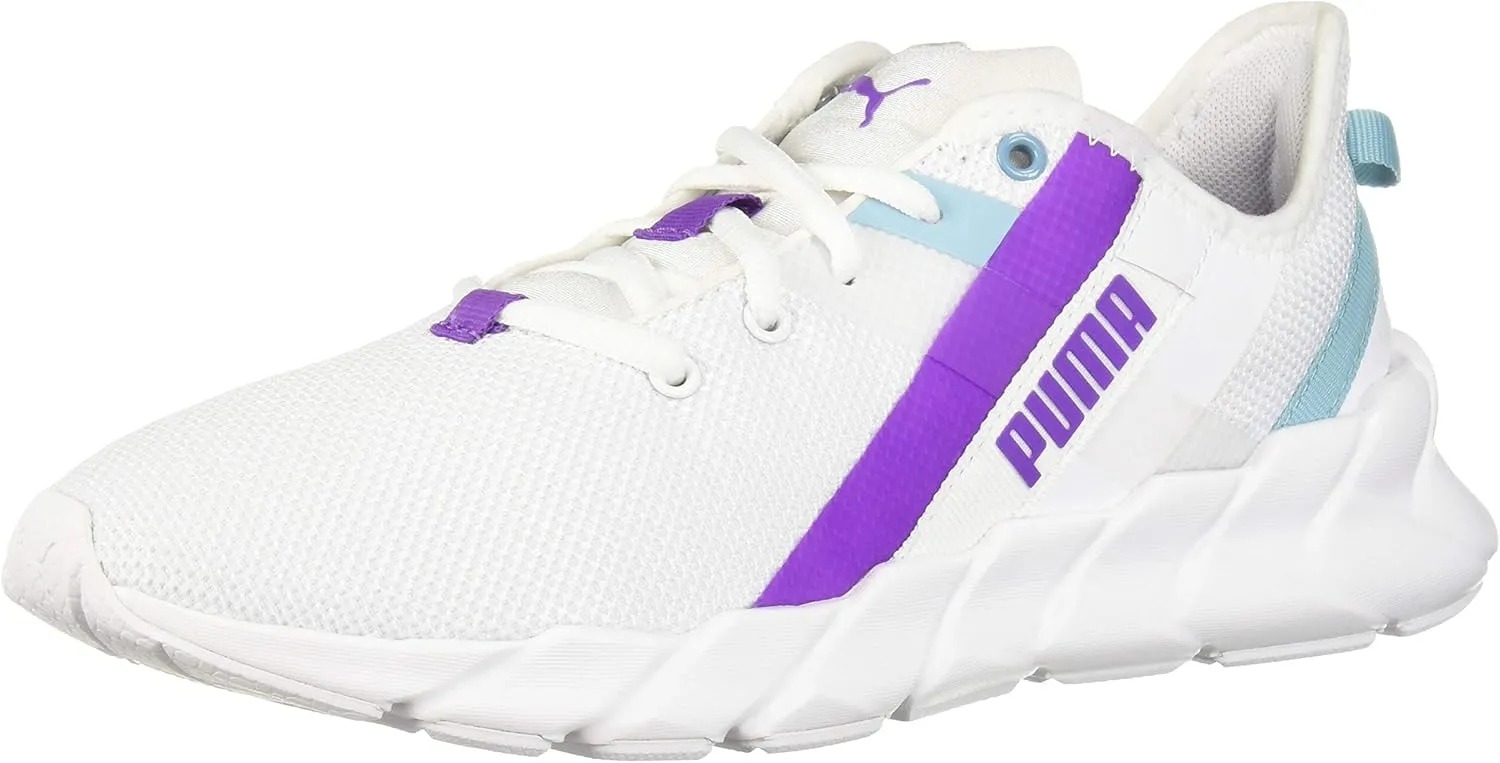 Puma Women's Weave XT Sneaker, White-Milky Blue-Royal Lilac, 4 M US Big Kid