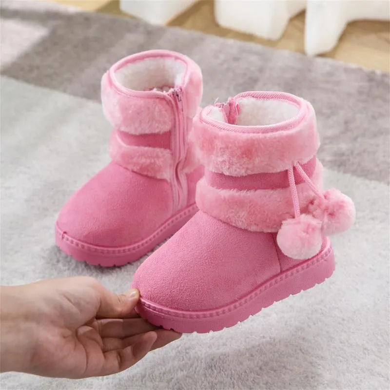 QIETION Girls Boys Warm Winter Boots Kids Outdoor Snow Boots((Infant/Toddler/Little Kid)
