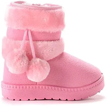 QIETION Girls Boys Warm Winter Boots Kids Outdoor Snow Boots((Infant/Toddler/Little Kid)