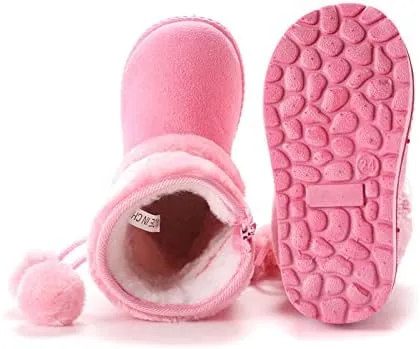 QIETION Girls Boys Warm Winter Boots Kids Outdoor Snow Boots((Infant/Toddler/Little Kid)