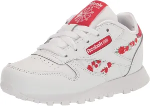 Reebok Girls Classic Leather Sneaker, White/Vector Red, 7 Big Kid