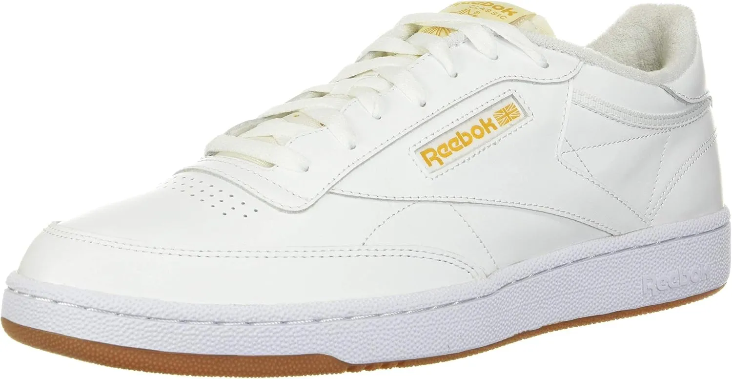 Reebok mens Club C Sneaker, White/Pale Yellow Bright Ochre, 3.5 US
