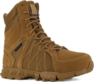 Reebok Men's Rb3461 Trailgrip Safety Toe 8" Waterproof Insulated Tactical Boot with Side Zipper Coyote Military