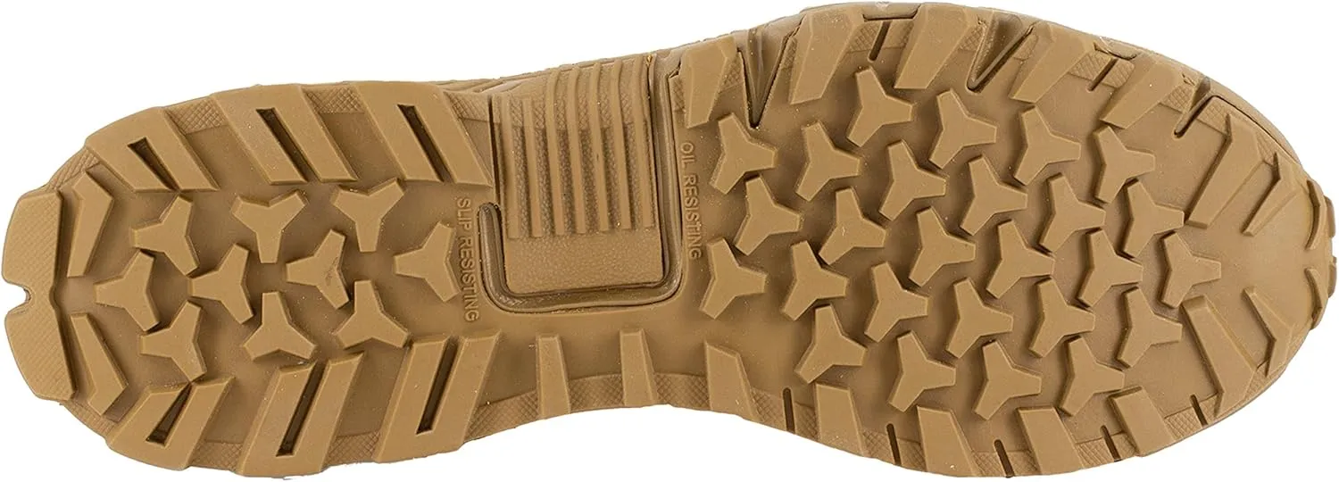 Reebok Men's Rb3461 Trailgrip Safety Toe 8" Waterproof Insulated Tactical Boot with Side Zipper Coyote Military
