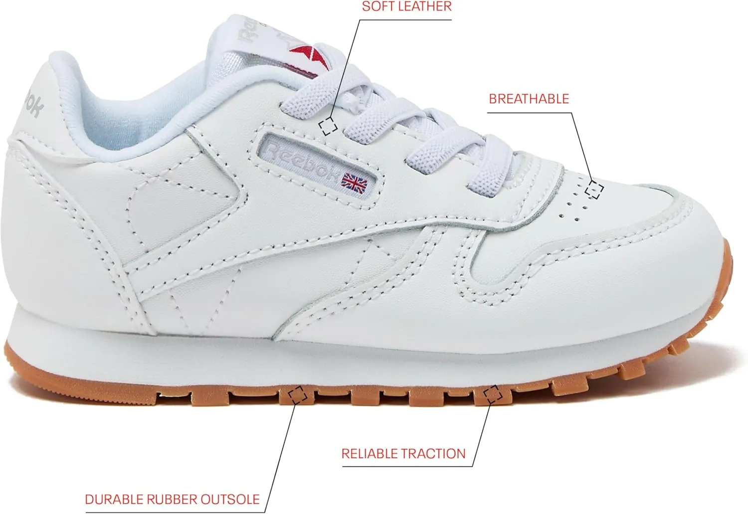 Reebok Unisex-Child Classic Leather Sneaker