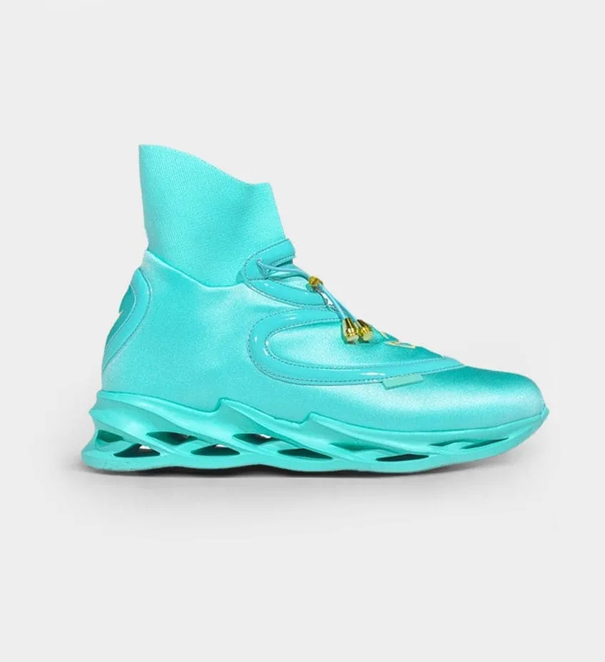 RETIRED COLLECTIBLE WOMENS LUXE CUSHIONED HIGH TOPS AQUA by TRONUS FOOTWEAR