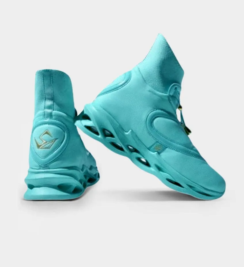 RETIRED COLLECTIBLE WOMENS LUXE CUSHIONED HIGH TOPS AQUA by TRONUS FOOTWEAR