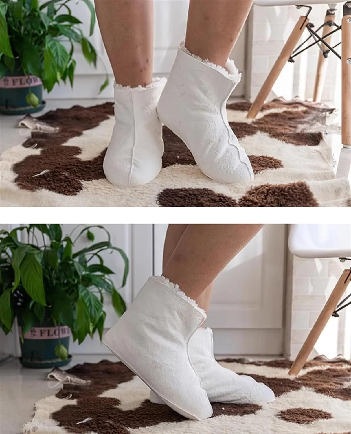 Reyox Men Sheepskin Boot Liners, Thick Warm Wool Fluffy Fleece Replacement Liners for Boots Rainboots