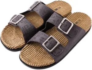 Roxoni Women's Fashion Cork Sole Double Buckle Indoor/Outdoor Sandal