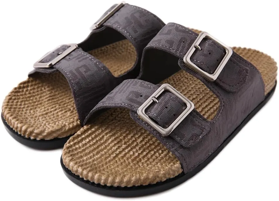 Roxoni Women's Fashion Cork Sole Double Buckle Indoor/Outdoor Sandal