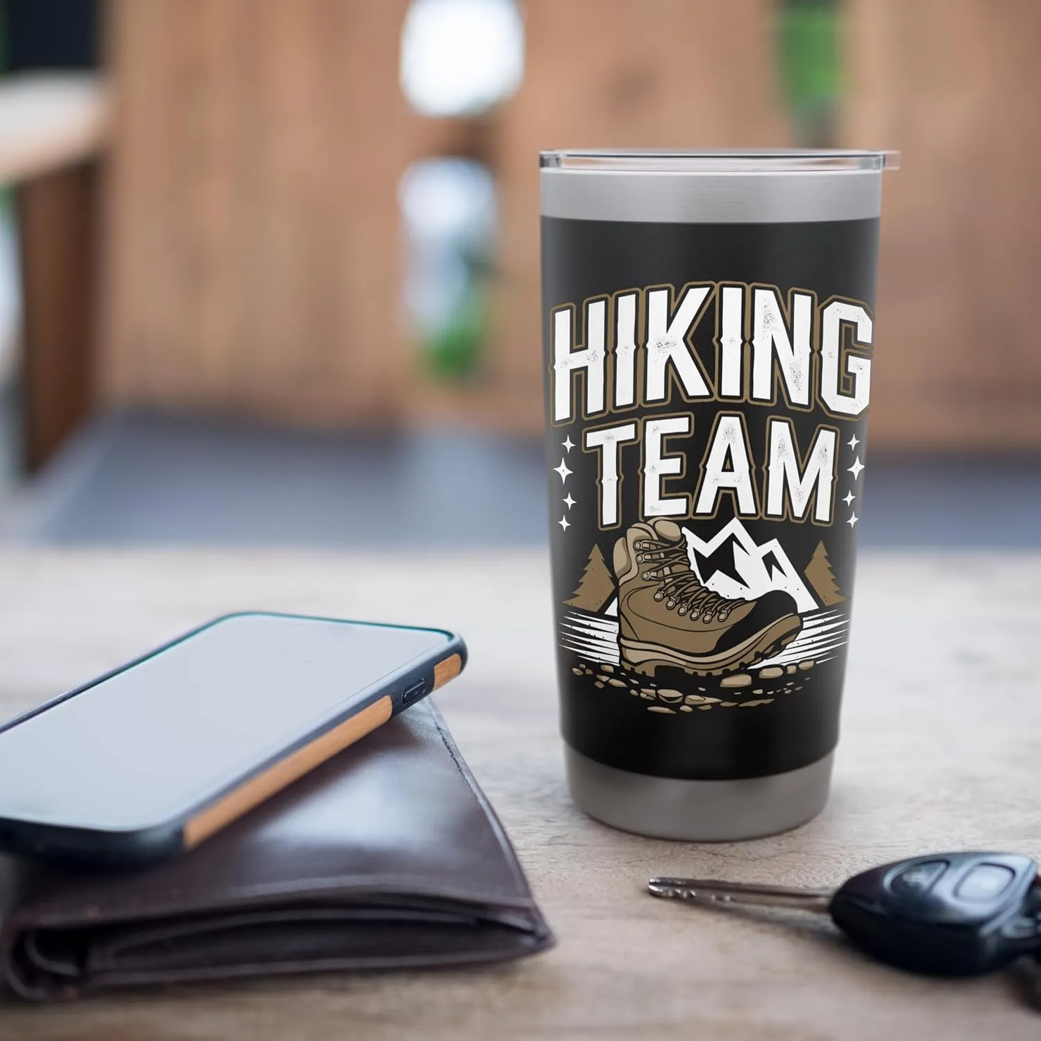 Rustic Hiking Team Outdoor Trekking Boot Backpacking Trip Stainless Steel Insulated Tumbler