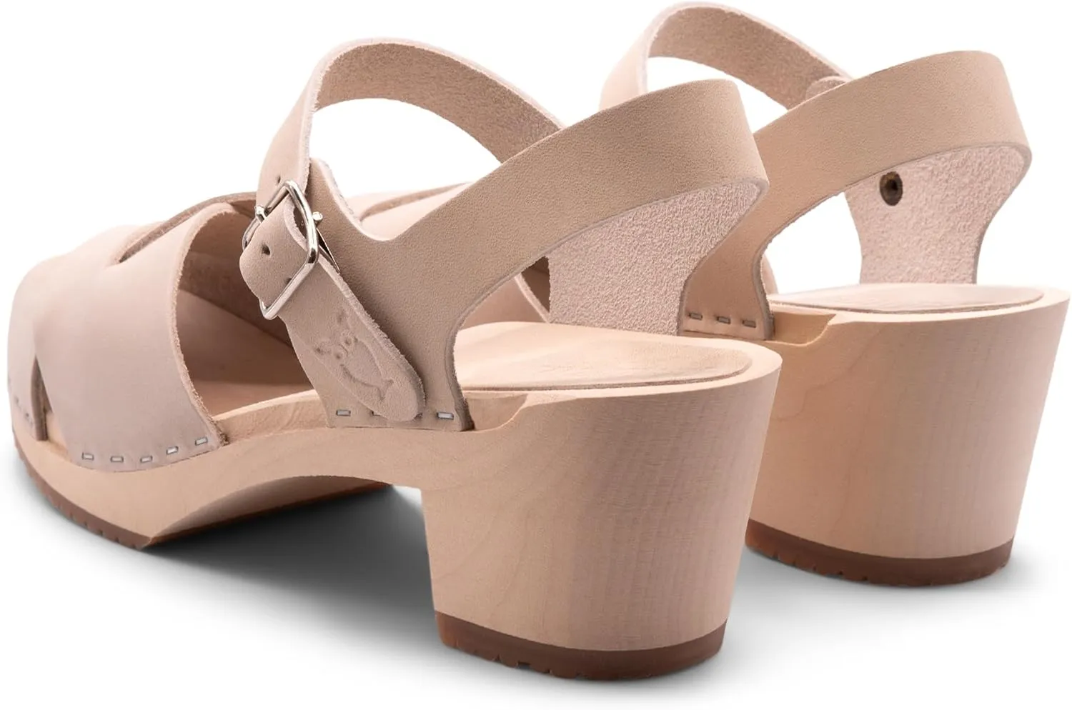 Sandgrens Handmade Swedish Wood Clogs for Women, High Heel Sandal | Monroe