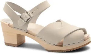 Sandgrens Handmade Swedish Wood Clogs for Women, High Heel Sandal | Monroe