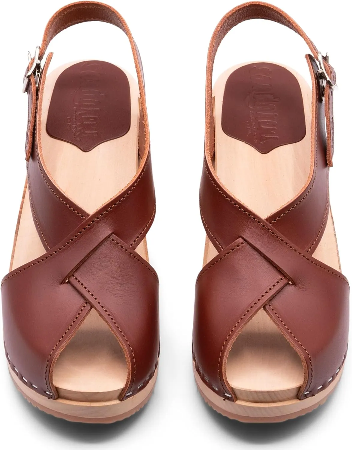 Sandgrens Handmade Swedish Wood Clogs for Women, High Heel Sandal | Morocco